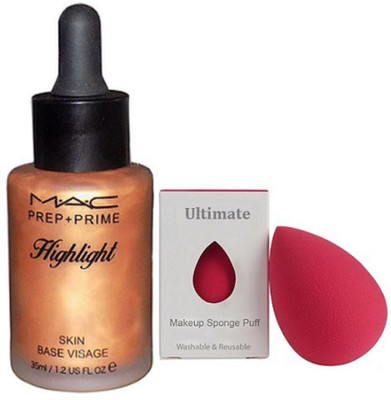 

Ultimate Sponge Puff, Mac Prep + Prime Highlight Skin Base Visage 35ml(Set of 2)