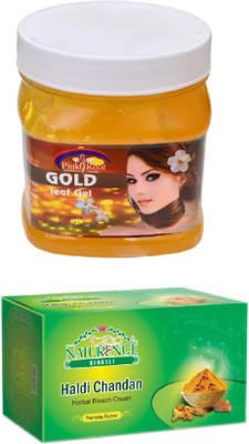 

Pink Root GOLD GEL 500ML WITH NATURENCE HALDI CHANDAN BLEACH 200G(Set of 2)