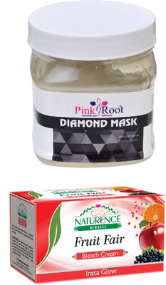 

Pink Root DIAMOND MASK 500ML WITH NATURENCE FRUIT BLEACH 200G(Set of 2)