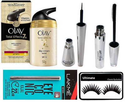 

Ultimate Eyelashes With Mac Brooke Candy Eyeliner & Mascara And Eyeconic Kajal & Olay Total Effect 7 in one Anti-Ageing Cream 50 gm(Set of 5)