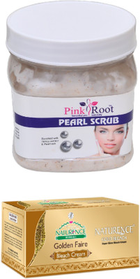 

Pink Root PEARL SCRUB 500ML WITH NATURENCE GOLD BLEACH 200G(Set of 2)