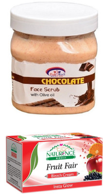 

Pink Root CHOCOLATE SCRUB 500ML WITH NATURENCE FRUIT BLEACH 200G(Set of 2)