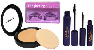 

Longlasting Eyelashes & studio fix compact, Eyeliner & Mascara(Set of 4)