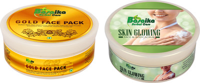 

Basaika Herbal Care Combo Pack of 2 ( Gold face Pack & Skin glowing face & body scrub )(Set of 2)
