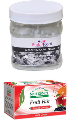 

Pink Root CHARCOAL SCRUB 500ML WITH NATURENCE FRUIT BLEACH 200G(Set of 2)