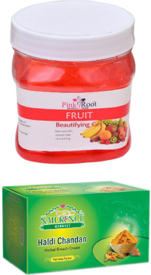 

Pink Root FRUIT GEL 500ML WITH NATURENCE HALDI CHANDAN BLEACH 200G(Set of 2)