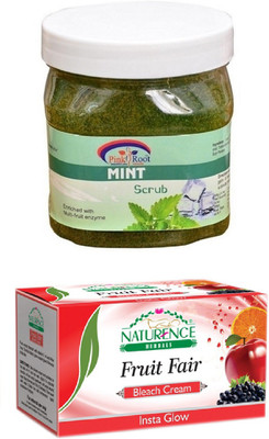 

Pink Root MINT SCRUB 500ML WITH NATURENCE FRUIT BLEACH 200G(Set of 2)
