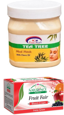 

Pink Root TEA TREE MASK 500ML WITH NATURENCE FRUIT BLEACH 200G(Set of 2)