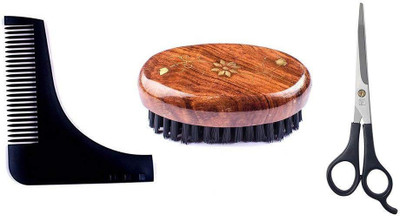 

AASA Beard Brush And Comb, Scissor With Comb Combo(Set of 3)