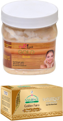

Pink Root GOLD SCRUB 500ML WITH NATURENCE GOLD BLEACH 200G(Set of 2)