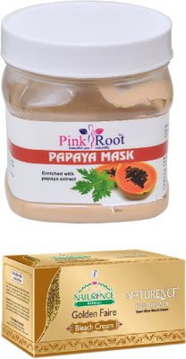 

Pink Root PAPAYA MASK 500ML WITH NATURENCE GOLD BLEACH 200G(Set of 2)