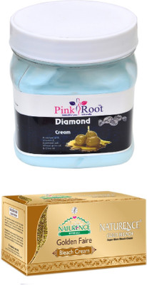 

Pink Root DIAMOND CREAM 500ML WITH NATURENCE GOLD BLEACH 200G(Set of 2)