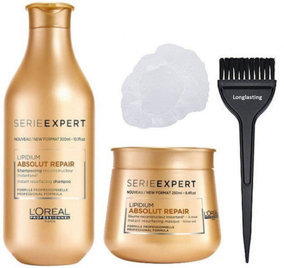 

Longlasting Hair Brush, L'Oreal Professionnel Series Expert Absolute Repair Lipidium Shampoo & Masque(Set of 4)