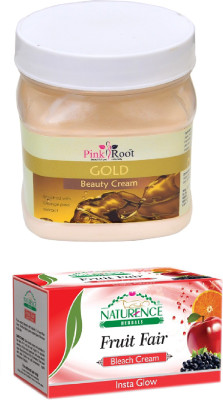 

Pink Root GOLD CREAM 500ML WITH NATURENCE FRUIT BLEACH 200G(Set of 2)