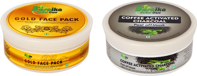 

Basaika Herbal Care Combo Pack of 2 ( Gold face Pack & Coffee activated Charcoal peel of mask), 50gms each(Set of 2)