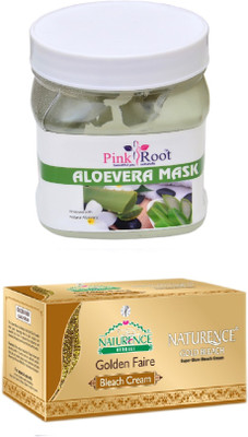 

Pink Root ALOEVERA MASK 500ML WITH NATURENCE GOLD BLEACH 200G(Set of 2)