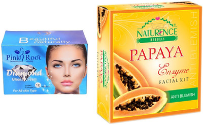 

Pink Root DIAMOND BLEACH 250G WITH NATURENCE PAPAYA KIT 15G(Set of 2)