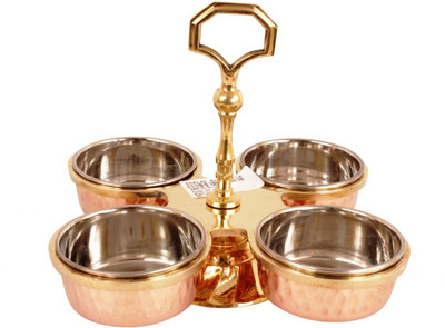 

IndianArtVilla Pickel Set of 4 1 Piece Condiment Set(Steel, Copper)