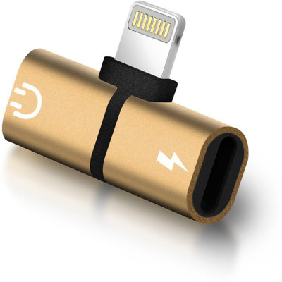 

OLECTRA Pro Series 2-in-1 Lightning 8 pin to AUX AUDIO Headphone PORT + Charging Port Splitter Headphone Adapter(7 / 7 Plus/ 8 / 8 Plus/ X, Gold)