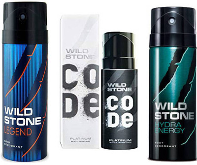 

Wild Stone HYDRA ENERGY DEODORANT 150ml + CODE PLATINUM DEODORANT 120ml + LEGEND DEODORANT Deodorant Spray - For Men(150 ml, Pack of 3)