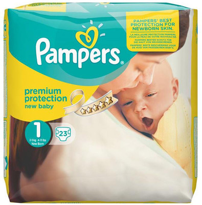 

Pampers New Baby Premium Protection Diapers (Size 1) - New Born - 23 (2-5Kg) - New Born