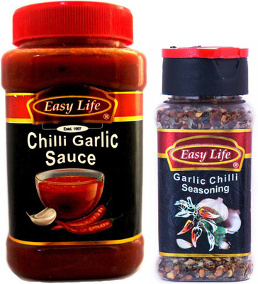 Easy Life Combo of Chilli Garlic Sauce 340g + Garlic & Chilli Seasoning 45g Combo(2)