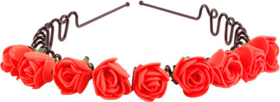 

Style Tweak Combo of Hair Puff Bumpits and Red Zigzag Hairband Tiara Hair Accessory Set(Red)