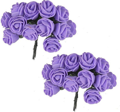 

INAAYA Colourful Hair Flowers Hair Accessories Set of 24 flowers, Purple Hair Accessory Set(Purple)
