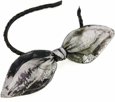 

Fairytale Beautiful Elegant Adjustable Big Bow With Crystals Premium Quality Fancy Hair Band Head Band For kids/Girls & Womens. Head Band, Hair Band(Black, Grey)