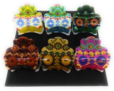 

Khubsurat Hair Clutcher / Hair Claw Clip for Girls & Women, Chunry Print, Set of 6 Pieces of 6 Colors, Small Size, Premium Quality Hair Claw, Hair Clip(Multicolor)