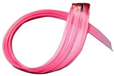 

INAAYA Synthetic Coloured Extensions Clip For Women, Pink Hair Extension