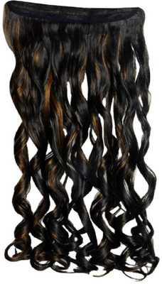 

INAAYA Curly Synthetic Extensions For Girls And women, 24 inch, Black Hair Extension