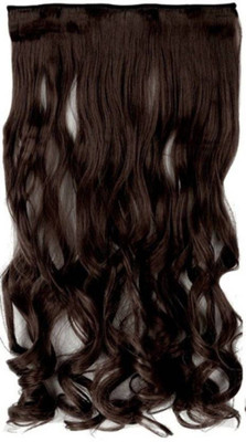 

JAGTEK Extension Curly With 5 piece clip Dark Brown / Synthetic Extensions For Women And Girls - 1 Pcs Hair Extension