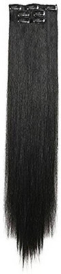 

INAAYA 3 Pcs Synthetics Straight Extension For Women & Girls , Black Hair Extension