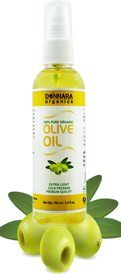 

Donnara Organics Premium Extra Light Olive oil- 100% Pure & Natural Combo pack of 2 bottles of 100 ml(200 ml) Hair Oil(200 ml)