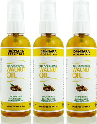 

Donnara Organics Premium Walnut oil- 100% Pure & Natural Combo pack of 3 bottles of 100 ml(300 ml) Hair Oil(300 ml)