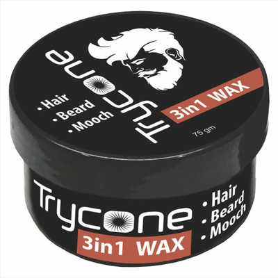 

Trycone HAIR WAX, BEARD WAX & MOOCH WAX 3 in 1 WAX, FOR STYLE, SHAPE & STRONG HOLD Hair Styler