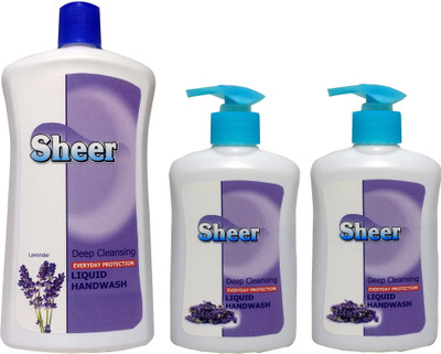 

Sheer Hand Wash Refill 900ml with 2X200ml Pump Lavender(1300 ml, Bottle, Pack of 3)