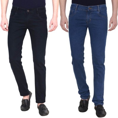 Masterly Weft Slim Men Multicolor Jeans(Pack of 2)