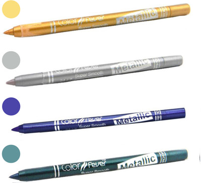 

Color Fever shocking color kajal(golden; silver; purple; light green)
