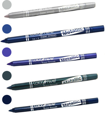 

Color Fever shocking color kajal(silver, navy blue, purple, dark green, party blue)