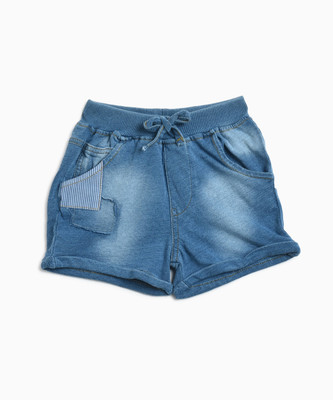 

Gini & Jony Short For Girls Casual Solid Cotton(Blue, Pack of 1, Dx wash(5000)