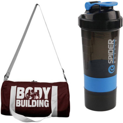 

Snipper Combo of Bodybuilding Bag Wine and Spider Shaker Blue Gym & Fitness Kit