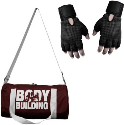 

Snipper Combo of Bodybuilding Bag Wine and Gloves Black Gym & Fitness Kit