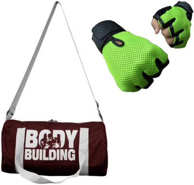 

Snipper Combo of Bodybuilding Bag Wine and Gloves Green Gym & Fitness Kit