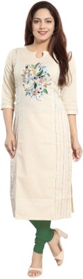 Dream & Dzire Women Printed A-line Kurta(Beige)