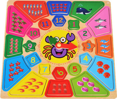

E-Chariot Self learning wooden Numbers with Clock(Multicolor)