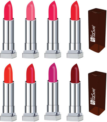 

Forsure LVET MATTE long lasting lipstick ( set of 8 )(sweet sixteen, pink, hot pink, fire red, orange, indian red, deep magenta, maroon)