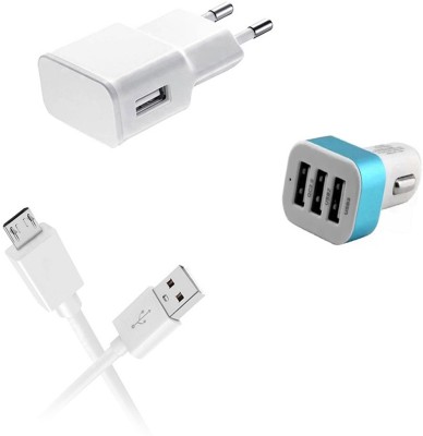 DAKRON Wall Charger Accessory Combo for Panasonic Eluga A4(White)