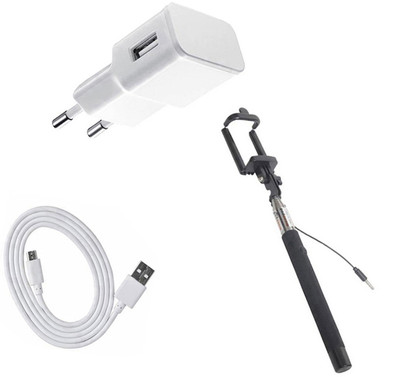 DAKRON Wall Charger Accessory Combo for Micromax Canvas 6(White)